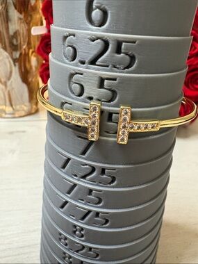 Gold plates over sterling‎ silver Women's Bangle Bracelet ,adjustable